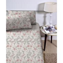 JOGO CAMA CASAL ATTUALE 150FIOS S3 CORTTEX 200X220 FOLHAGEM ROSA *0026