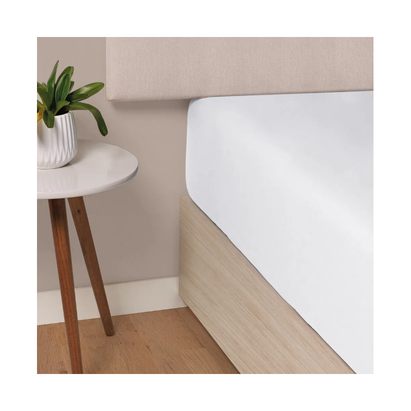 LENCOL  C/ELAST LISS KARSTEN BRANCO SOLTEIRO KING 110X200