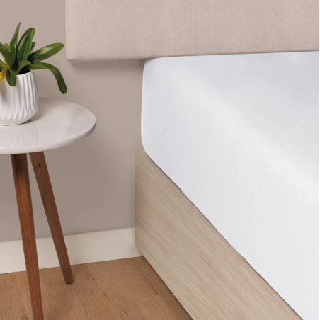 LENCOL  C/ELAST LISS KARSTEN BRANCO SOLTEIRO KING 110X200