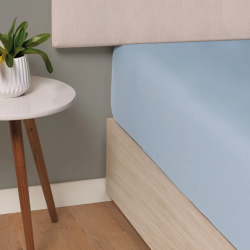 LENCOL C/ELASTICO LISS 110X200X35 SOLTEIRO KING AZUL 3677169
