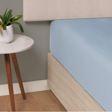 LENCOL C/ELASTICO LISS 110X200X35 SOLTEIRO KING AZUL 3677169