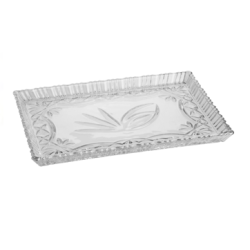 TRAVESSA CRISTAL D/CHUMBO *7244 JANINE 29.5X19.5CM TRANSPARENTE LYOR