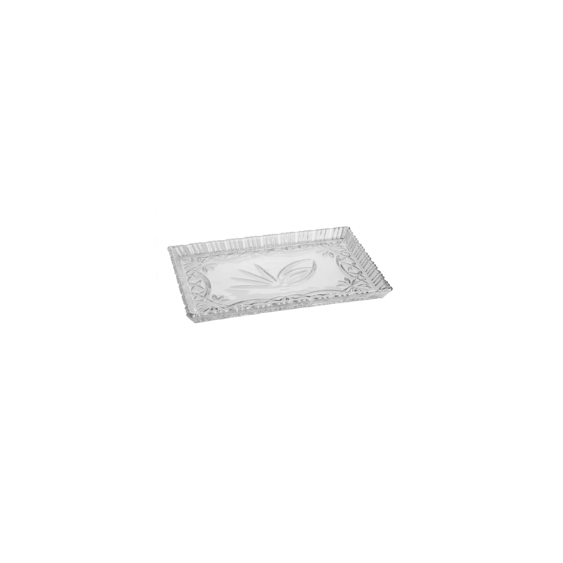TRAVESSA CRISTAL D/CHUMBO *7244 JANINE 29.5X19.5CM TRANSPARENTE LYOR