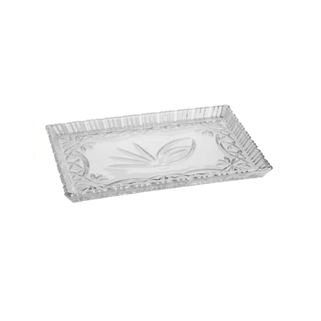 TRAVESSA CRISTAL D/CHUMBO *7244 JANINE 29.5X19.5CM TRANSPARENTE LYOR