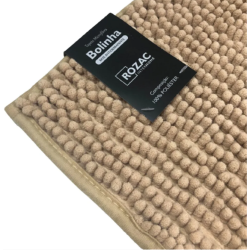 TAPETE BOLINHA MICROFIBRA 50X70 ROZAC BEGE *408101