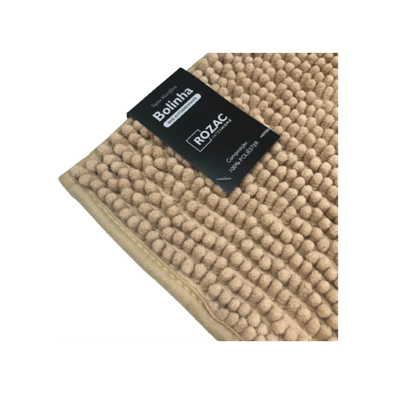 TAPETE BOLINHA MICROFIBRA 50X70 ROZAC BEGE *408101