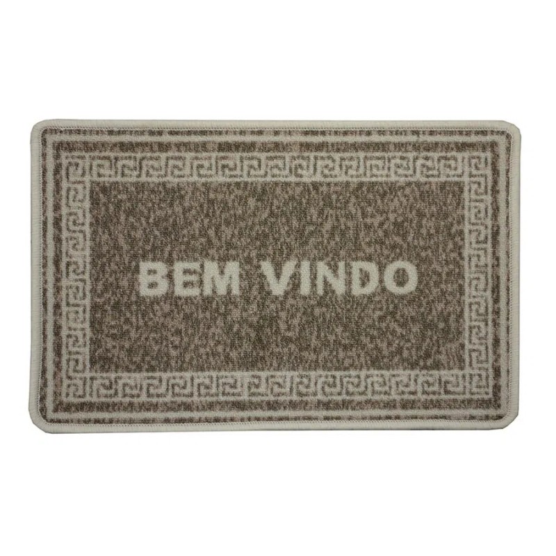 TAPETE BOUCLE BEM VINDO MARFIM 40X60