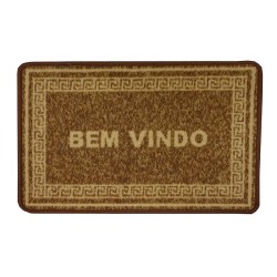 TAPETE BOUCLE BEM VINDO BEGE 40X60