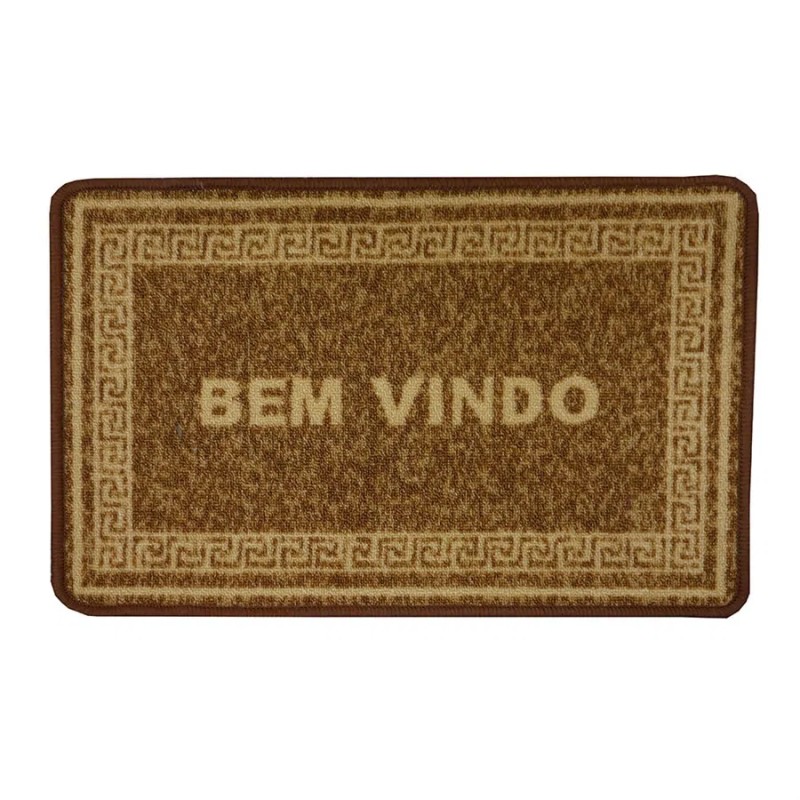 TAPETE BOUCLE BEM VINDO BEGE 40X60