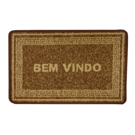 TAPETE BOUCLE BEM VINDO BEGE 40X60