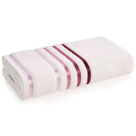 TOALHA BANHO LUMINA KARSTEN BRANCO/ROSA 01/4 70X140 3675272