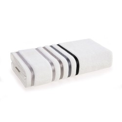 TOALHA BANHAO LUMINA KARSTEN 86X150 BRANCO/CINZA 3675069