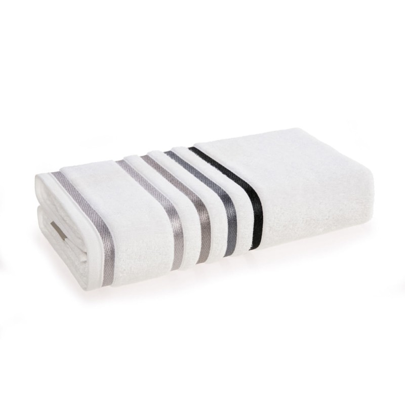TOALHA BANHAO LUMINA KARSTEN 86X150 BRANCO/CINZA 3675069