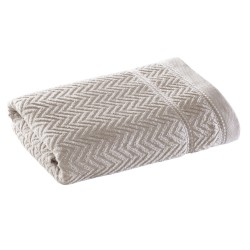 TOALHA ROSTO JACQUARD CHEVRON CORTTEX 50X70 BEGE 0008