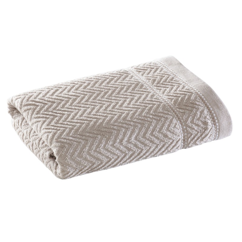 TOALHA ROSTO JACQUARD CHEVRON CORTTEX 50X70 BEGE 0008