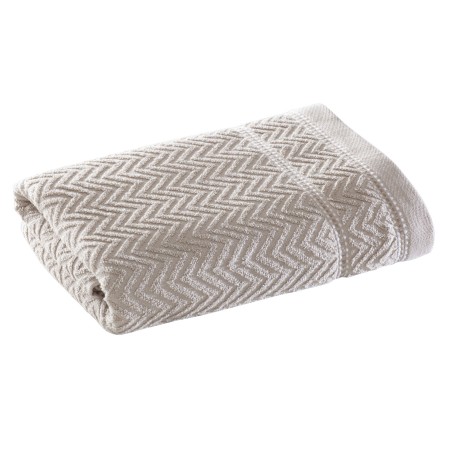 TOALHA ROSTO JACQUARD CHEVRON CORTTEX 50X70 BEGE 0008