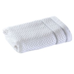 TOALHA ROSTO JACQUARD CHEVRON CORTTEX 50X70 BRANCO 0008