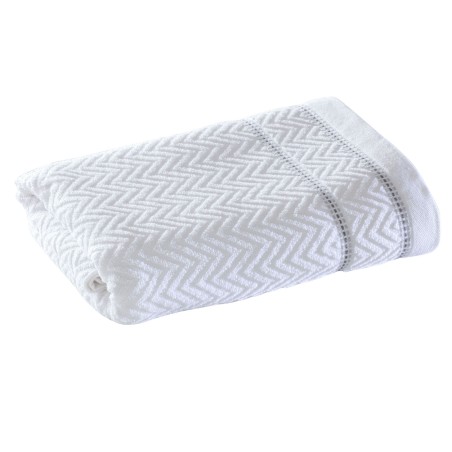 TOALHA ROSTO JACQUARD CHEVRON CORTTEX 50X70 BRANCO 0008