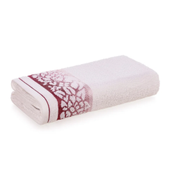 TOALHA BANHO HERRERA KARSTEN 70X140 BRANCO/ROSA 3836976