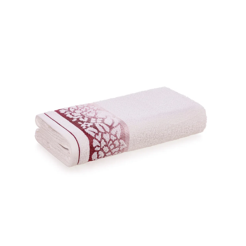 TOALHA BANHO HERRERA KARSTEN 70X140 BRANCO/ROSA 3836976