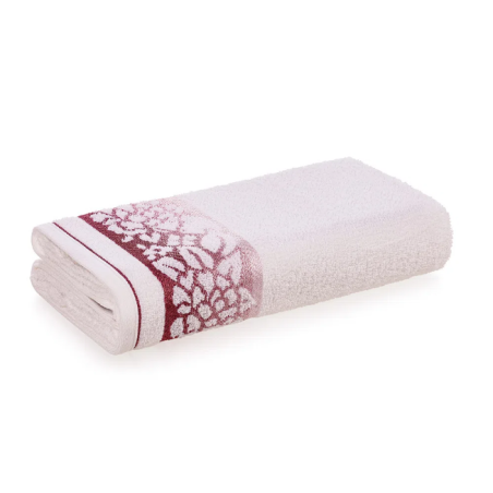 TOALHA BANHO HERRERA KARSTEN 70X140 BRANCO/ROSA 3836976