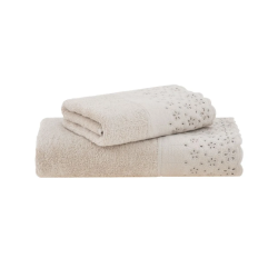 TOALHA BANHO C/APLICACAO CRYSTAL BUDDEMEYER 70X140 BEGE
