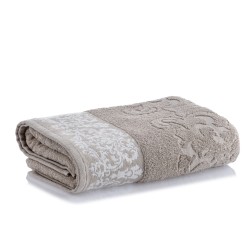 TOALHA ROSTO JACQUARD MEDALHAO CORTTEX 50X70CM BEGE