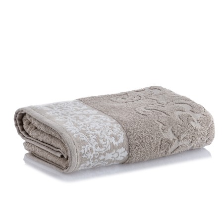 TOALHA ROSTO JACQUARD MEDALHAO CORTTEX 50X70CM BEGE