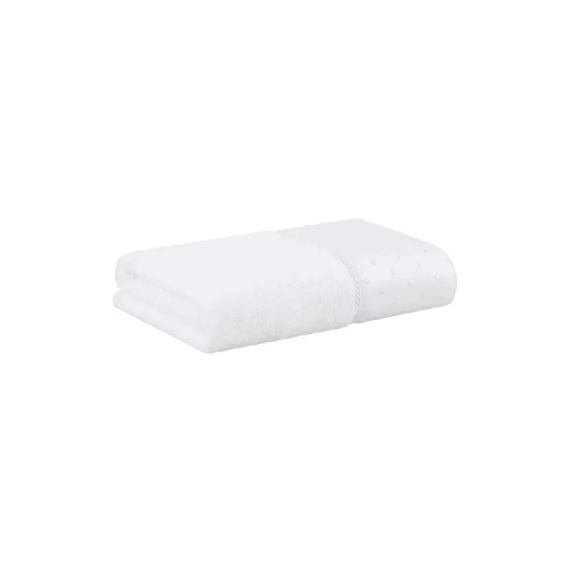 TOALHA ROSTO DOTS C/BORD BUD 48X90 BRANCO