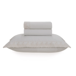 JOGO CAMA ANTONINA TRUSSARDI 170X280 SOLTEIRO BRANCO/SOFT NUDE 3820395