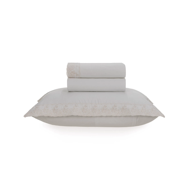 JOGO CAMA ANTONINA TRUSSARDI 170X280 SOLTEIRO BRANCO/SOFT NUDE 3820395