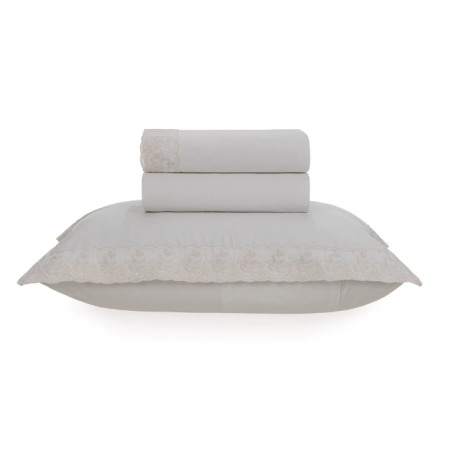 JOGO CAMA ANTONINA TRUSSARDI 170X280 SOLTEIRO BRANCO/SOFT NUDE 3820395